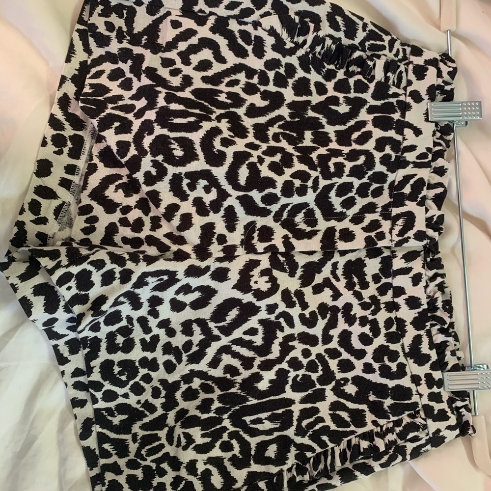 J Crew Black/White Cheetah Shorts